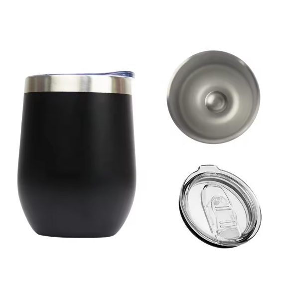 Bulk 12oz Double Wall Stainless Steel Insulated Powder Coated Mugs - Custom Engraved Logo, Push Lid - Image 3