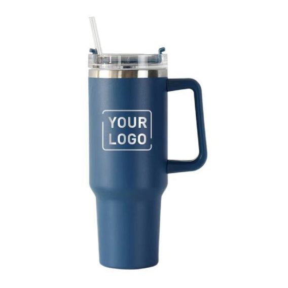 40oz Stainless Steel Vacuum Insulated Cold Cup with Handle - Customizable Business Gift Thermos - Image 3