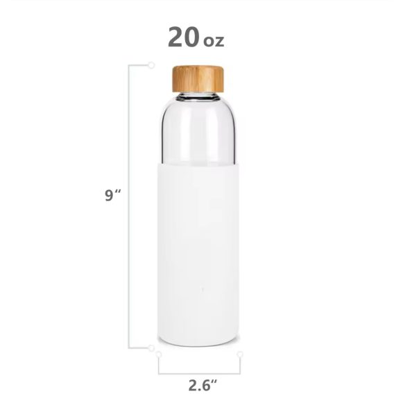Custom 280ml Borosilicate Glass Water Bottle - Stainless Lid - Image 3