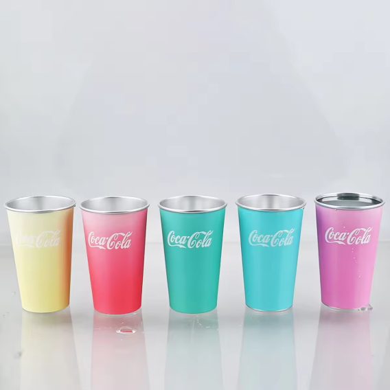 Temperature Sensitive Aluminum Tumblers - 470ml, Disposable Party Cups
