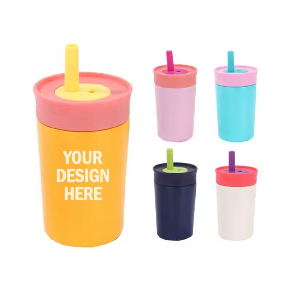 Kivi Bear Kids 12 oz Insulated Tumbler - Custom, Lid & Straw