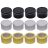 12Pcs Round Candle Jars with Lid: Metal Tin Box, Black/Gold/Silver, Cosmetic Storage