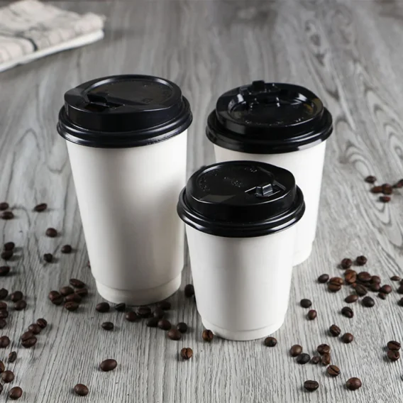 50 Custom Disposable Coffee Cups with Lids - Personalized Takeaway Paper Cups (8/12oz) - Image 3