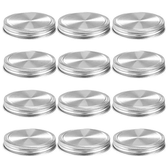 12Pcs 70mm 86 MmReusable Mason Jar Lids Wide Mouth LeakProof Seal Lid For Canning Jars Silver 2020 Ordinary - Image 7