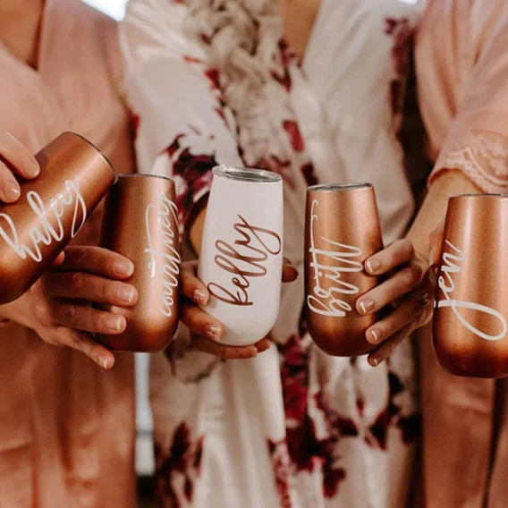 Personalized 6oz Flute Tumblers: Stainless Steel for Champagne, Bachelorette Party, Bridal Favors - Image 4