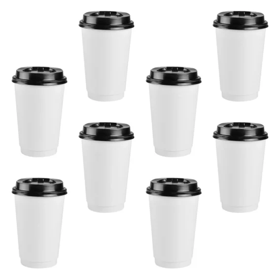 50 Custom Disposable Coffee Cups with Lids - Personalized Takeaway Paper Cups (8/12oz) - Image 6