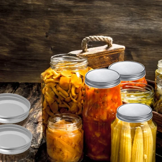 12Pcs 70mm 86 MmReusable Mason Jar Lids Wide Mouth LeakProof Seal Lid For Canning Jars Silver 2020 Ordinary - Image 2