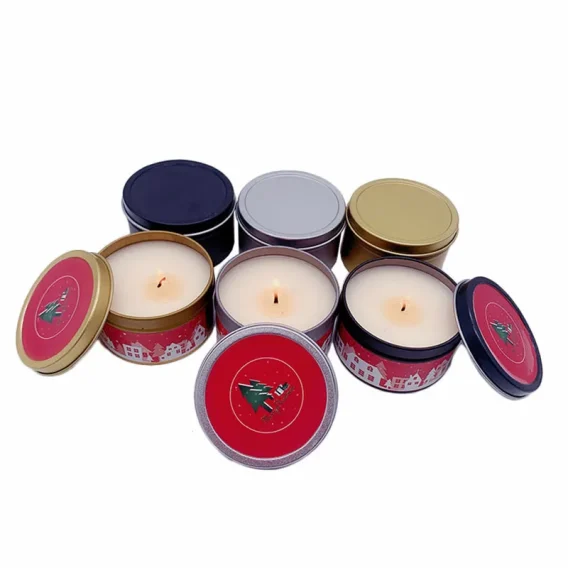 12Pcs Round Candle Jars with Lid: Metal Tin Box, Black/Gold/Silver, Cosmetic Storage - Image 11
