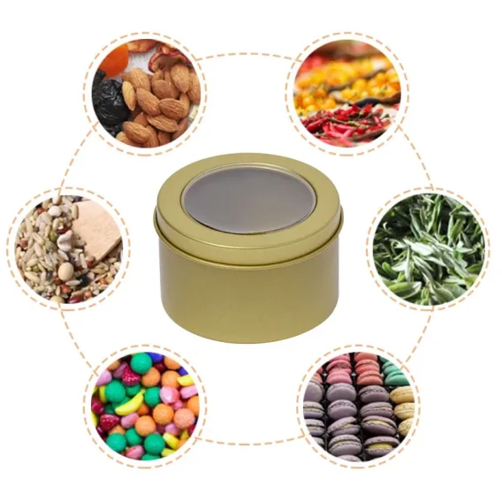 12Pcs Round Candle Jars with Lid: Metal Tin Box, Black/Gold/Silver, Cosmetic Storage - Image 8