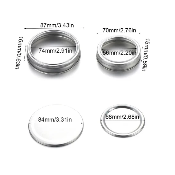10/20PCS Canning Lids Leak-Proof Split-type Regular/Wide Mouth Mason Jar Lids Tinplate Jar Caps Storage Bands - Image 7
