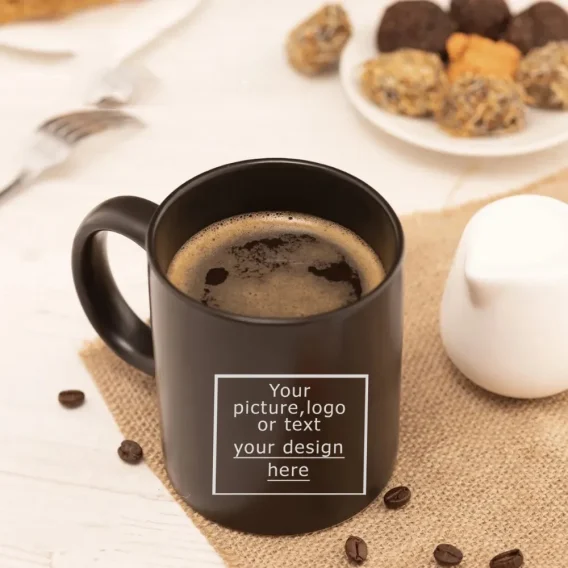 Custom Black Ceramic Mug: 11oz/325ml DIY Family Photos & Company Logo Cup - Image 6