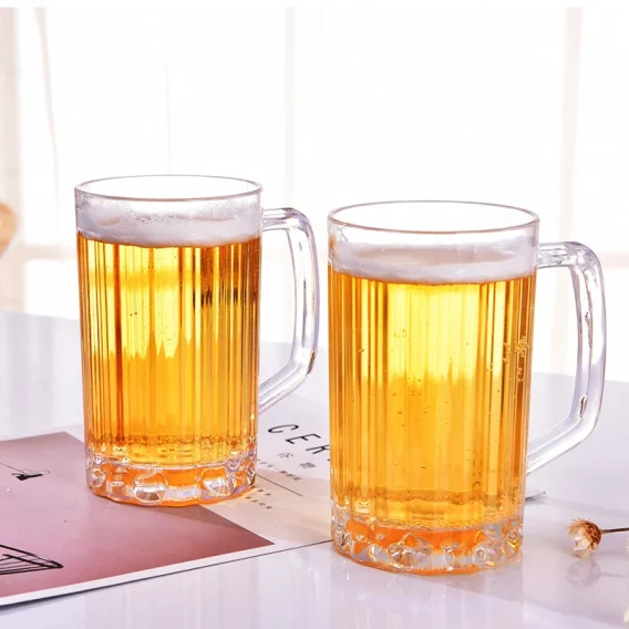 500ML Transparent Beer Mug Plastic Unbreakable Breakfast Milk Coffee Juice Water Cup Barware Drinkware for Home Party Bar KTV - Image 2