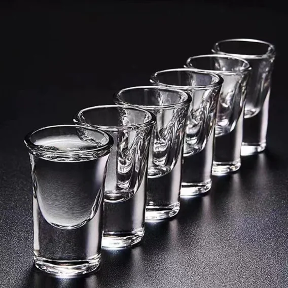 6PCs Transparent 15ml Shot Glass Set: Thickened Bottom Bullet Cups for Wine & Liquor, Custom Wholesale