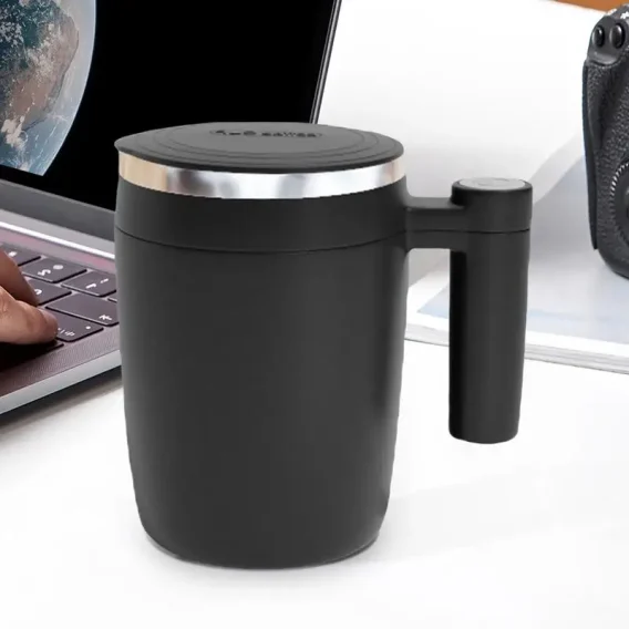 380ML Automatic Self Stirring Mug: Rechargeable Magnetic Mixing Stainless Steel Coffee Cup - Image 5