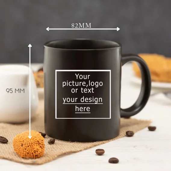 Custom Black Ceramic Mug: 11oz/325ml DIY Family Photos & Company Logo Cup - Image 3