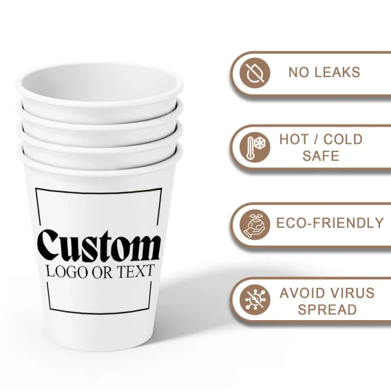 Custom 50 Paper Cups - Personalized Disposable Party Cups with Photo/Logo/Text - Image 3
