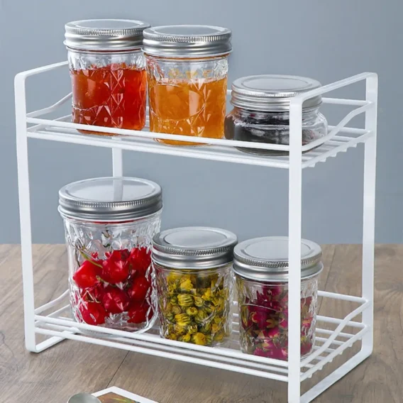 Transparent Diamond Pattern Glass Mason Jar: Labelable Seal Split Jar for Fruit Juice - Image 12