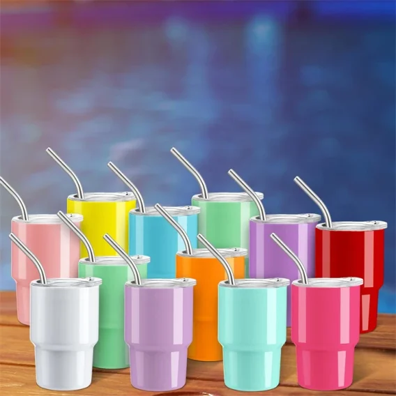 3oz Mini Tumbler Shot Glass: Stainless Steel Double Wall Vacuum Insulated with Straw & Lid - Image 13