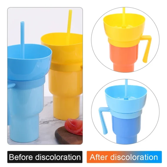 2-in-1 Stadium Tumbler: Popcorn & Drink Cola Cup, Portable Snack Bowl with Handle & Straw - Image 5