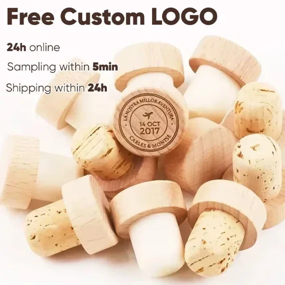 Customized Wood Wine Bottle Stopper - Personalized Wedding Favors & Gifts - Image 4