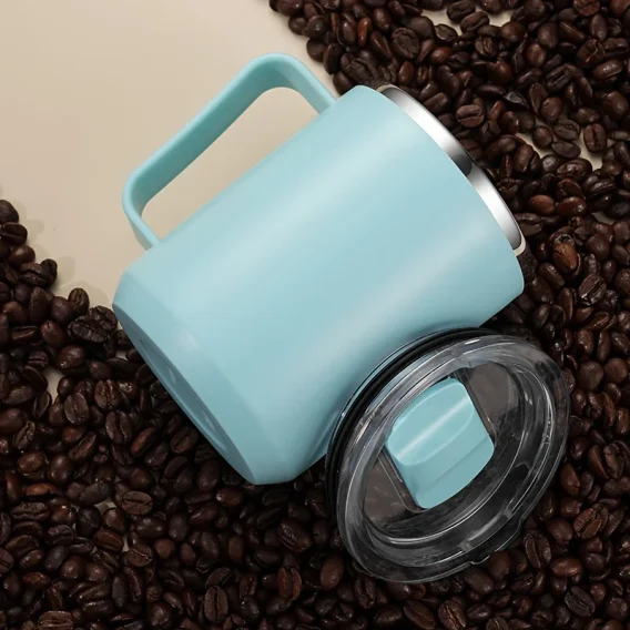 2025 New 450ml Stainless Steel Coffee Mug Vacuum Insulated Travel Cup with Leakproof Lid & Straw for Camping Office Commute - Image 6