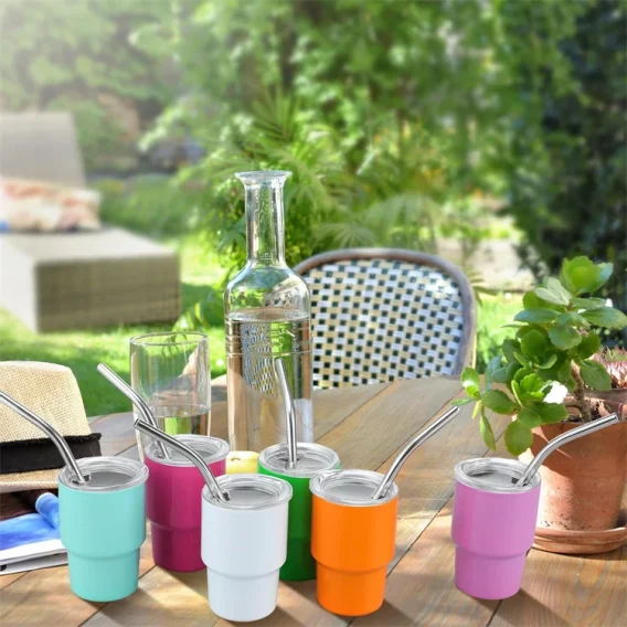 3oz Mini Tumbler Shot Glass: Stainless Steel Double Wall Vacuum Insulated with Straw & Lid - Image 12