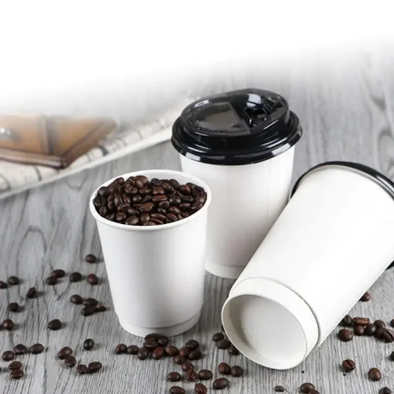 50 Custom Disposable Coffee Cups with Lids - Personalized Takeaway Paper Cups (8/12oz) - Image 2
