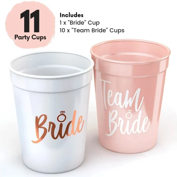 Hen Party Bride Cups  Team Wedding Party Supplies for Bachelorette Decorations