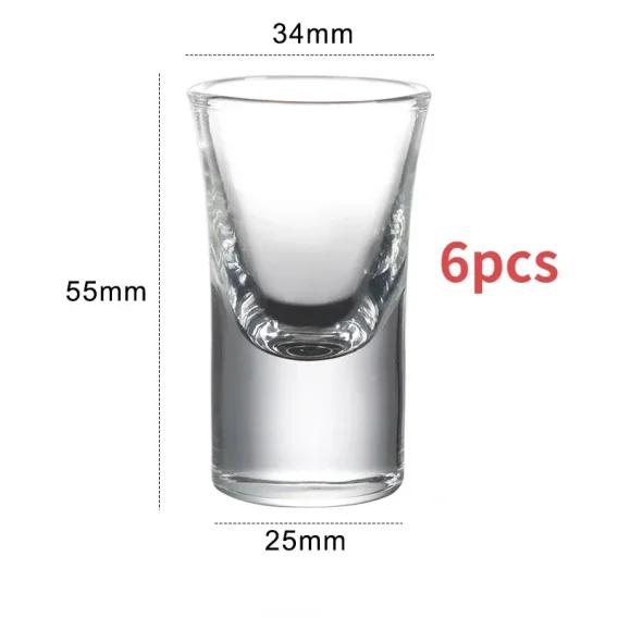 6PCs Transparent 15ml Shot Glass Set: Thickened Bottom Bullet Cups for Wine & Liquor, Custom Wholesale - Image 6