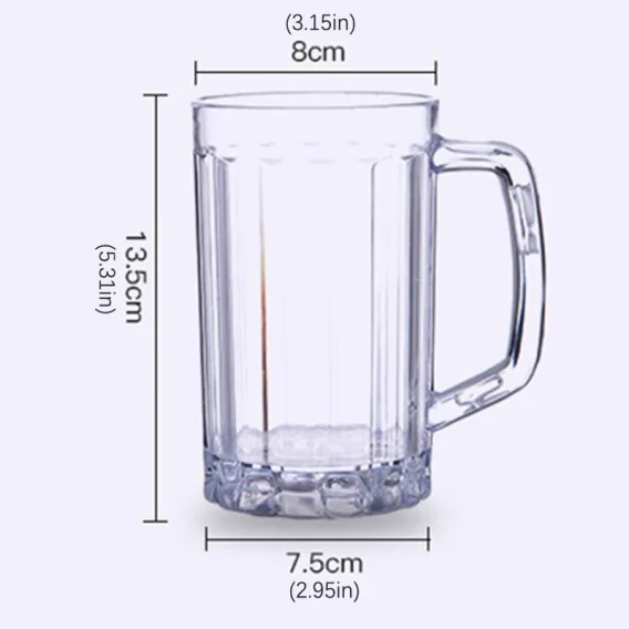500ML Transparent Beer Mug Plastic Unbreakable Breakfast Milk Coffee Juice Water Cup Barware Drinkware for Home Party Bar KTV - Image 6
