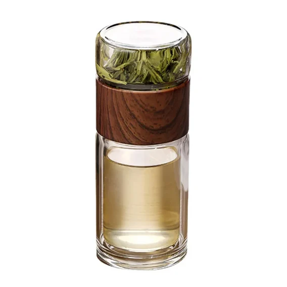 Double Wall Glass Water Bottle with Tea Infuser: Eco-Friendly Travel Tumbler with Case - Image 5
