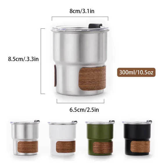 Custom Logo Stainless Steel Coffee & Camping Mug with Lid: Portable Heat Resistant for Outdoor Picnic, Camping, Fishing - Image 2