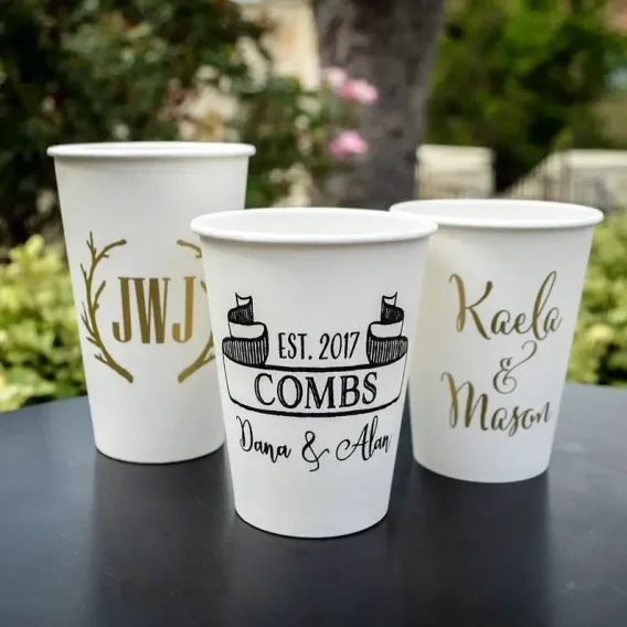 Custom 50 Paper Cups - Personalized Disposable Party Cups with Photo/Logo/Text - Image 8