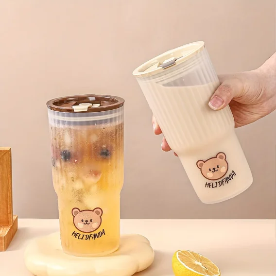 WORTHBUY 650ml Portable Plastic Water Cup: Tumbler with Lid for Travel, Sport, Office Milk & Coffee