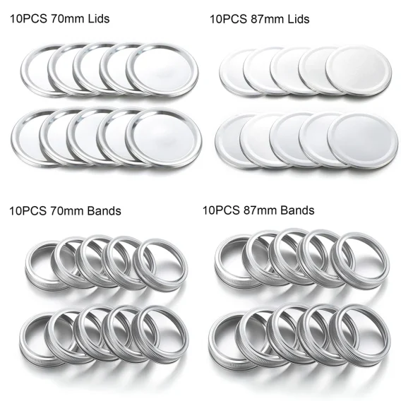 10/20PCS Canning Lids Leak-Proof Split-type Regular/Wide Mouth Mason Jar Lids Tinplate Jar Caps Storage Bands - Image 6