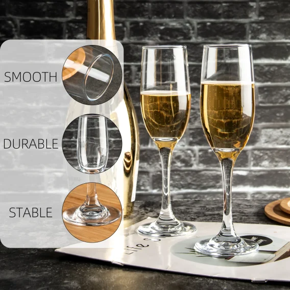 6oz 16-Pack Thickened Champagne Glasses, Heavy Duty & Shatter Resistant | Bar-Grade for Party/Wedding/Commercial Use - Image 3