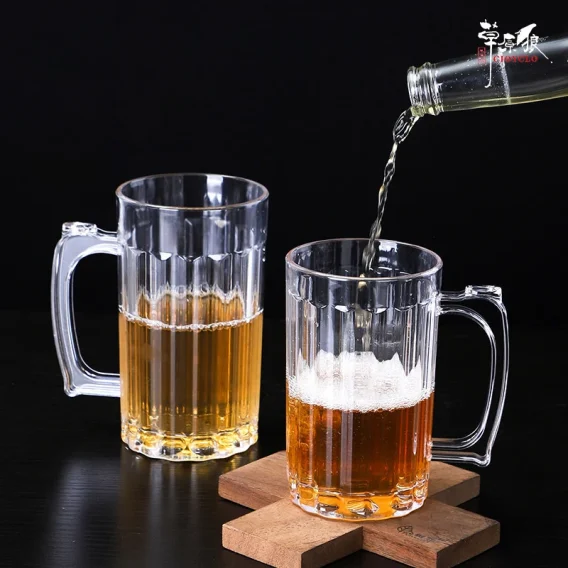 500ML Transparent Beer Mug Plastic Unbreakable Breakfast Milk Coffee Juice Water Cup Barware Drinkware for Home Party Bar KTV - Image 9