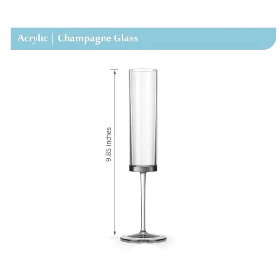 6 OZ Square Champagne Flutes: Stemmed Coupes, Reusable Wedding Toasting Glasses (12 Pack) - Image 5