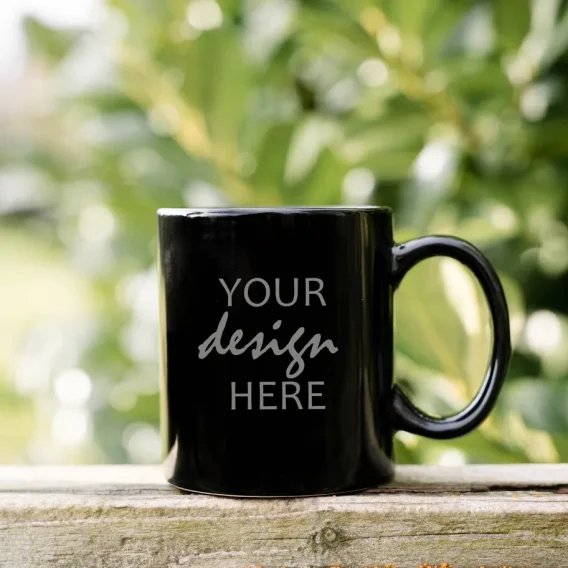 Custom Black Ceramic Mug: 11oz/325ml DIY Family Photos & Company Logo Cup - Image 5