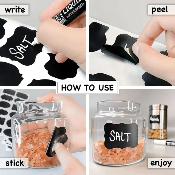 Personalized Waterproof Blackboard Labels - Custom Spice & Household Jar Bottle Stickers - Image 4