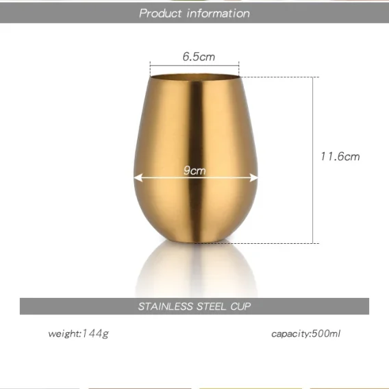 500ml Stainless Steel Beer & Wine Cup: Rose Gold Tumbler for Bar & Outdoor Drinks - Image 8