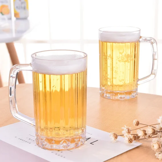 500ML Transparent Beer Mug Plastic Unbreakable Breakfast Milk Coffee Juice Water Cup Barware Drinkware for Home Party Bar KTV - Image 4