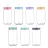 16oz PET Plastic Cups with Replaceable Colored Lids & Straws: Soda, Juice, Dairy Drinks