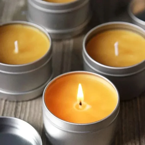 12Pcs Round Candle Jars with Lid: Metal Tin Box, Black/Gold/Silver, Cosmetic Storage - Image 6