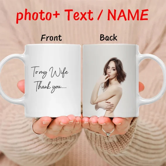 Personalised Photo Mug: Custom Name Image Text Cup, Mothers Day Wedding Gift, 9 Colors - Image 3