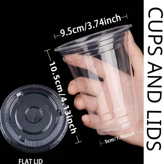 Customizable Plastic Cups with Lids (50pcs) - Personalized Cold Drink Party & Event Supplies - Image 6