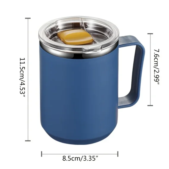 2025 New 450ml Stainless Steel Coffee Mug Vacuum Insulated Travel Cup with Leakproof Lid & Straw for Camping Office Commute - Image 4