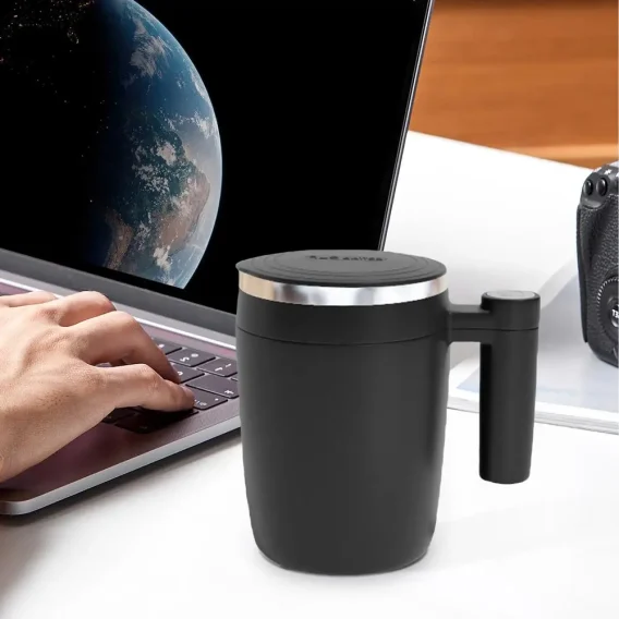380ML Automatic Self Stirring Mug: Rechargeable Magnetic Mixing Stainless Steel Coffee Cup - Image 9