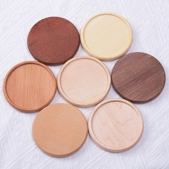 1PCS Wooden Solid Walnut Coaster: Heat Resistant for Tea Coffee Cup, DIY Home Decor