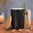 Custom Logo Wooden Handle coffee mug ceramic cup with spoon Porcelain ceramic mugs for Coffee milk tea with wooden handle Lid